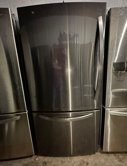 Stainless Steel French Door Fridge with LED Lighting