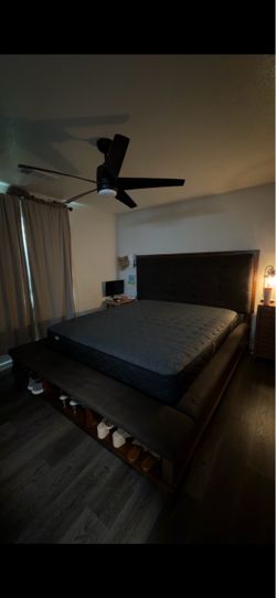 Bed Set , Frame Mattress , Ashley California King – Sealy Mattress + Protector