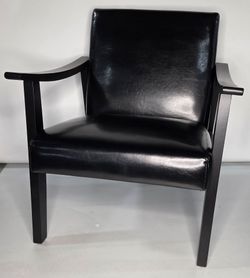 Black Faux Leather Armchair