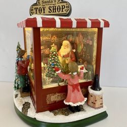Santa’s Toy Shop Animated Light Up Music Box - Christmas 