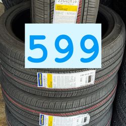 235/40/19 Goodyear Eagle Touring $650. 285/45/22. 275/55/20. 275/60/20. 235/40/19. 235/45/18,. 215/55/17. 225/65/17. 195/65/15. 215/60/16.