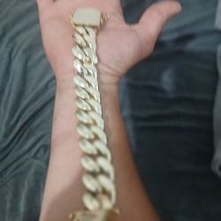 30mm 14 Kt Gold Plated Cuban Link Bracelet