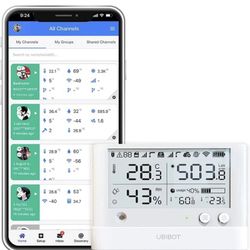 UbiBot WS1 Pro WiFi Temperature Sensor,Wireless Thermometer Hygrometer,Temperature Data Logger with Alerts, Remote Humidity Monitor,IFTTT(2.4GHz WiFi 