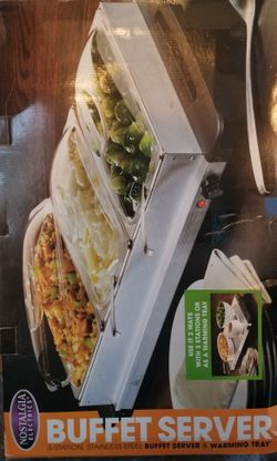Nostalgia Electrics 3-Station Buffet Server & Warming Tray