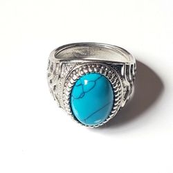 Antique Silver Stone Vintage Jewelry Ring For Men and Women Size 8 Used like new