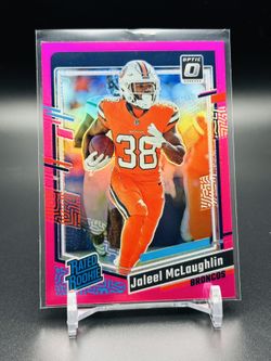 Jaleel McLaughlin 2023 Optic Rated Rookie Pink