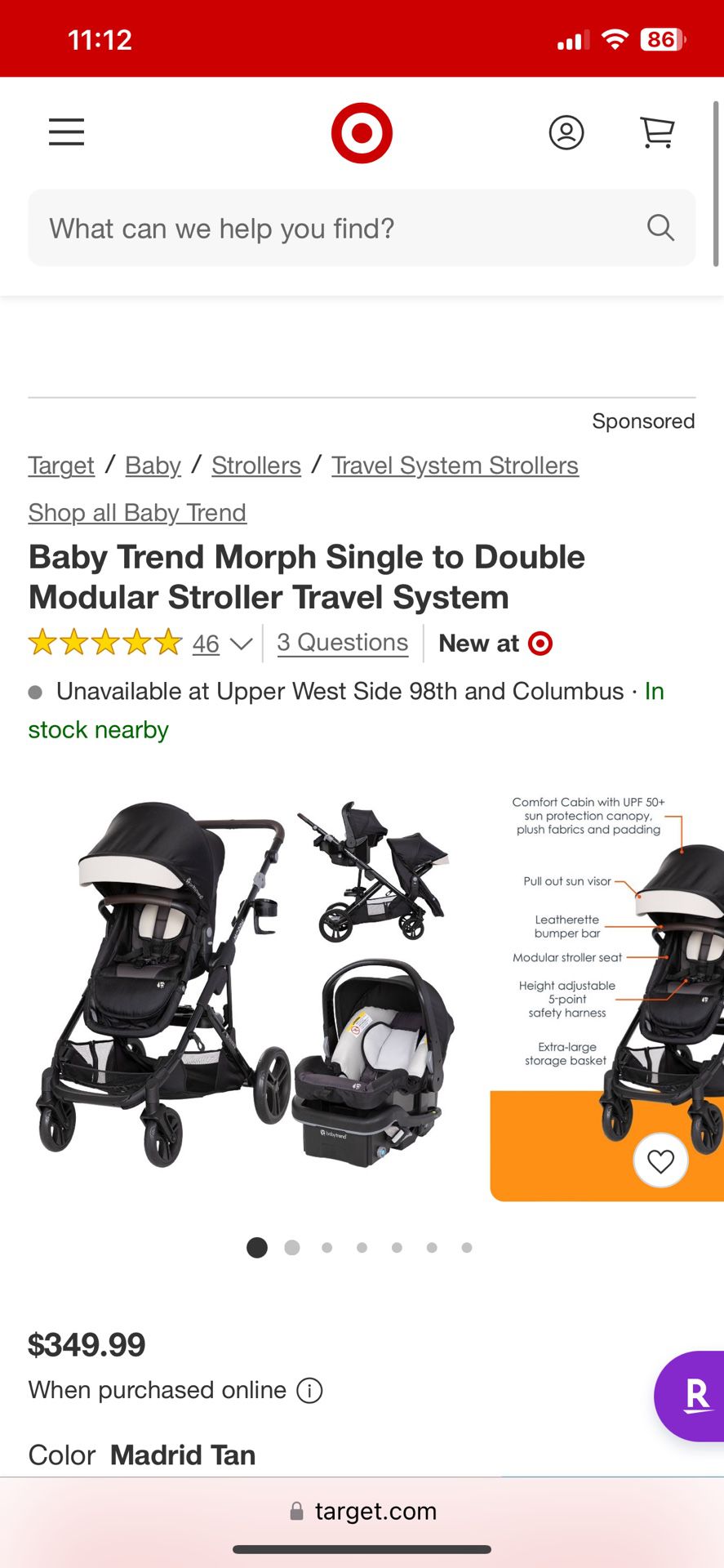 Baby Trend Morph Single to Double Modular Stroller Travel System