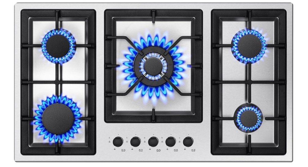 36 Inch, Drop In, 5 Burner Gas Stove Top