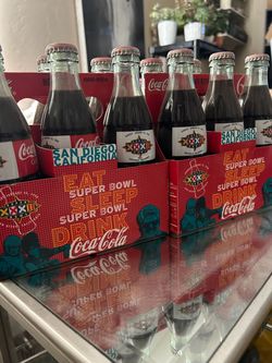 Coca-Cola Super Bowl XXXII Collectible Glass Bottles
