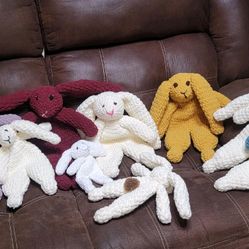 Handmade Crocheted Snuggle Bunnies 