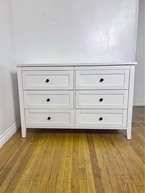 New Traditional White Dresser with 6 Drawers, Storage Dresser, Chest Dresser