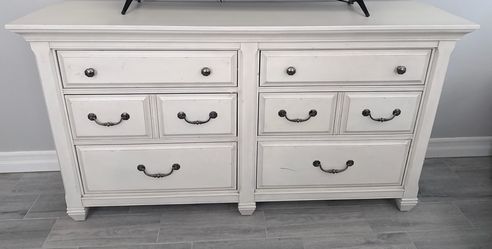 Dresser and wall mirror