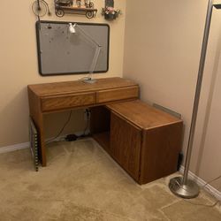 Brown Two Piece Wooden  Desk