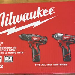 NEW Milwaukee 2-Tool Drill Combo Set