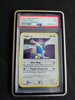 Pokemon Lugia Holo Bleed Swirl Secret Wonders PSA 7