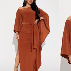 Ivy Draped Maxi Dress- Copper