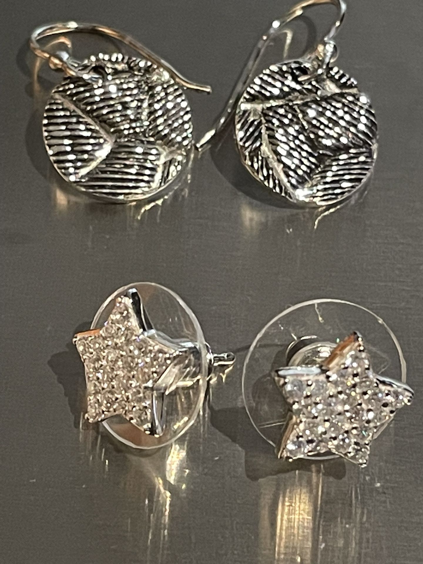 Two Pair Sterling Silver Earrings