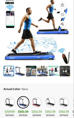Costway 4.75HP 2 In 1 Folding Treadmill Remote Bluetooth Speaker