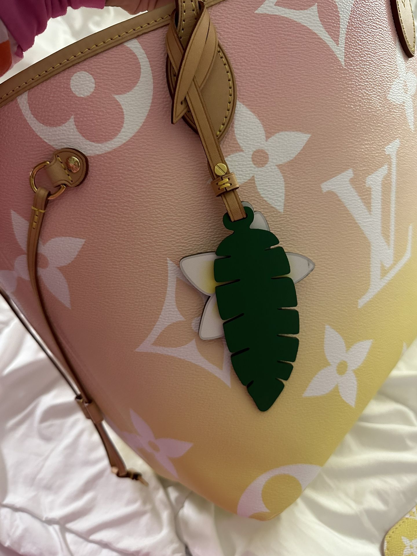 Louis Vuitton Pink and Yellow Monogram Giant By The Pool Neverfull MM For  Sale at 1stDibs