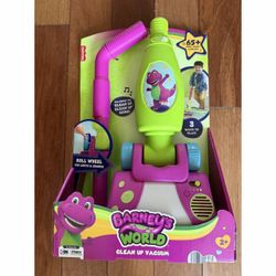 *NEW* Fisher-Price Barney’s World Clean Up Vacuum Electronic Toddler Toy with Lights, Music & Games