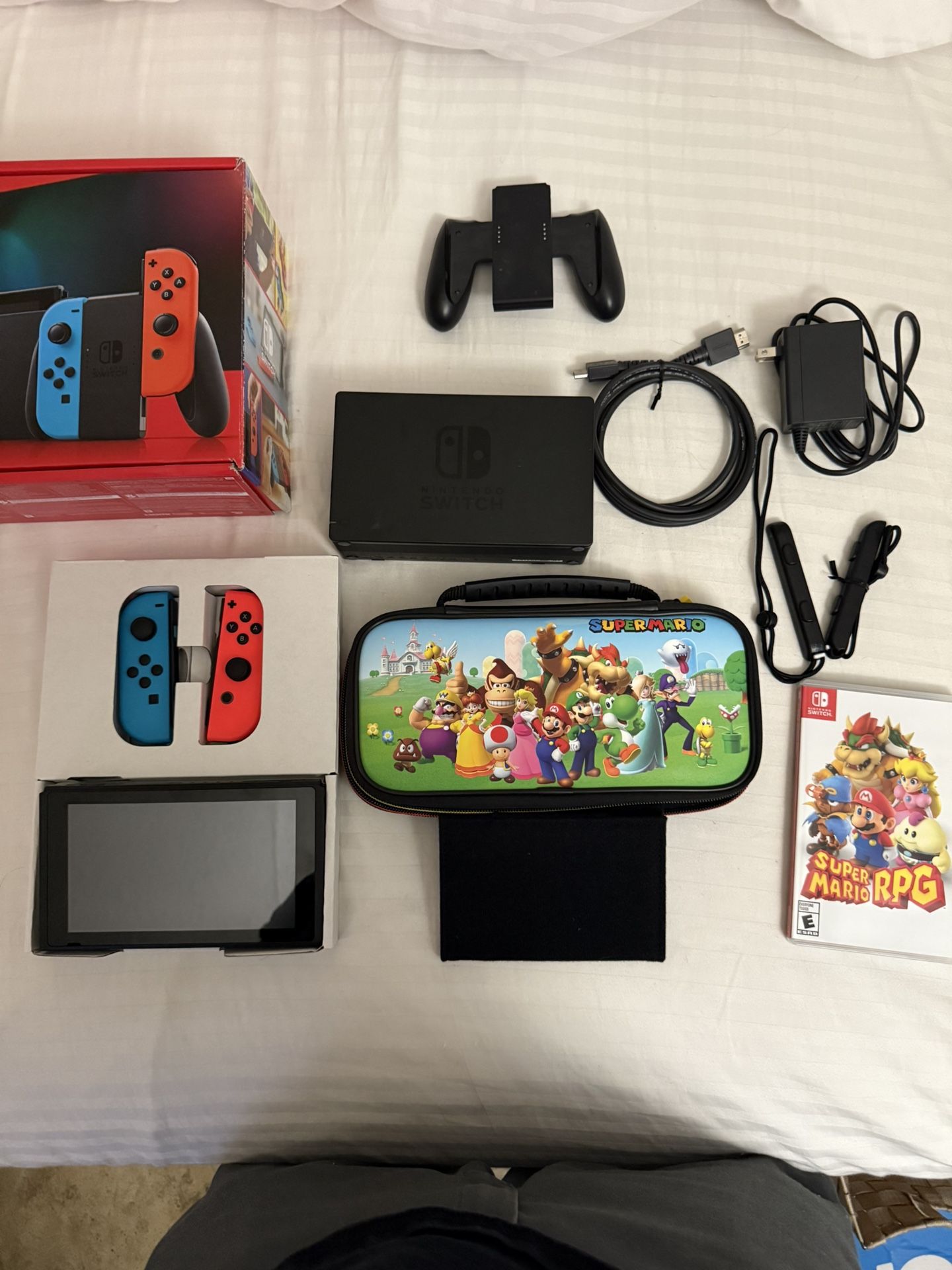 Nintendo Switch, Super Mario Case And Super Mario RPG Game