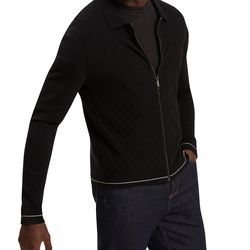 Ted Baker Men’s Lysand Chevron Stitch Zip Front Sweater (jacket) ( brand new with tag)