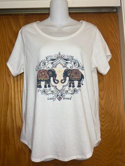 NWOT-Lucky Brand Ivory Graphic T-Shirt – Size M