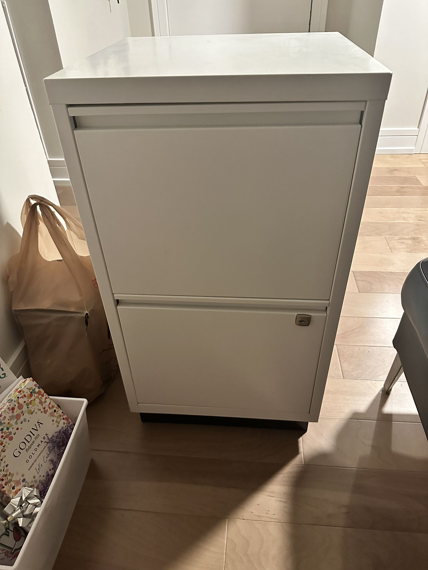 Container Store Metal Locking Filing Cabinet