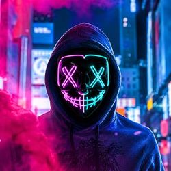 NEW $10 Each LED Lights Up Halloween Purge Mask Requires 2 AA Batteries Trick Or Treat Party Costume