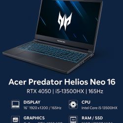 Acer Predator Helios Neo 16 Gaming Laptop 