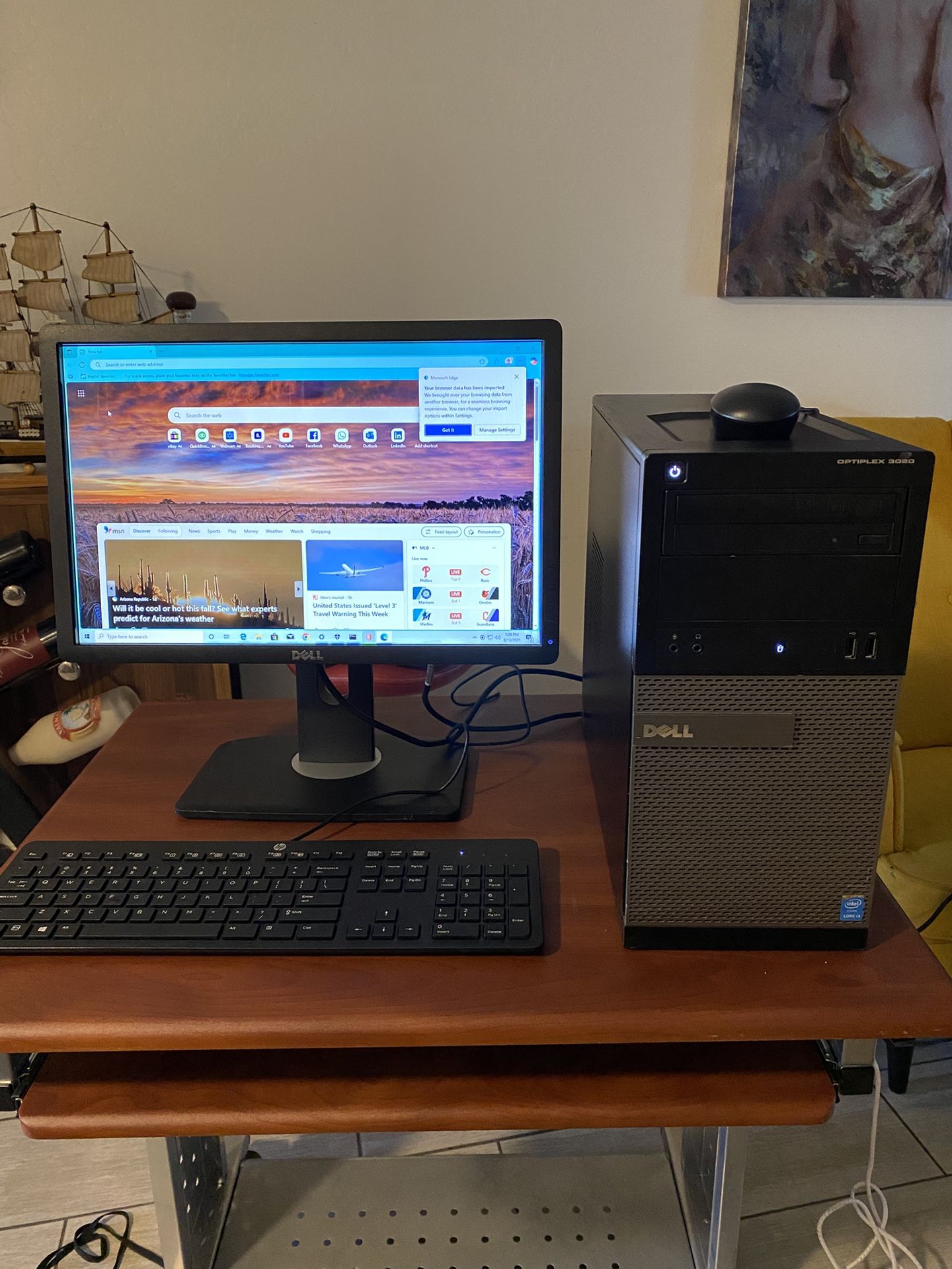 Dell Optiplex 3020 Desktop Computer, Intel Core i3 4160 8GB RAM 1TB, DVD RW, Windows 10, Black, Microsoft Office installed. ** NO TRADES **