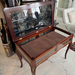 Louis XV Style Mahogany Curio Display Table With Bronze Mounts. 43” wide , 24 “ depth,  29 “ high $3000