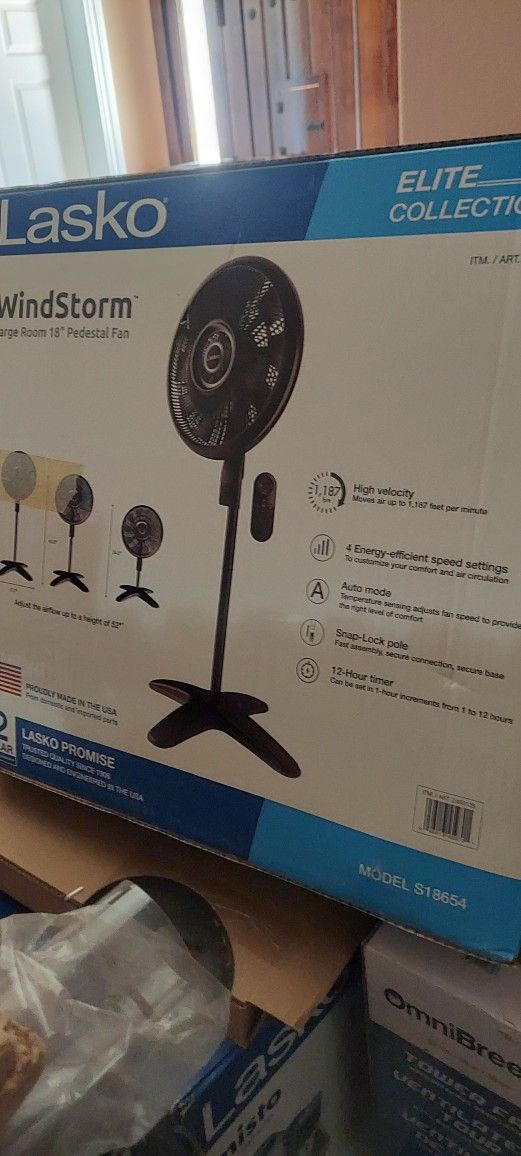 Lasko WindStorm 18"" Adjustable Pedestal Fan $35 each or 2 for $60