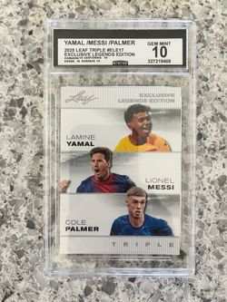2025 Leaf Triple Yamal Messi Palmer CCG Gem Mint 10