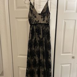 Maniju Black Lace Maxi Dress