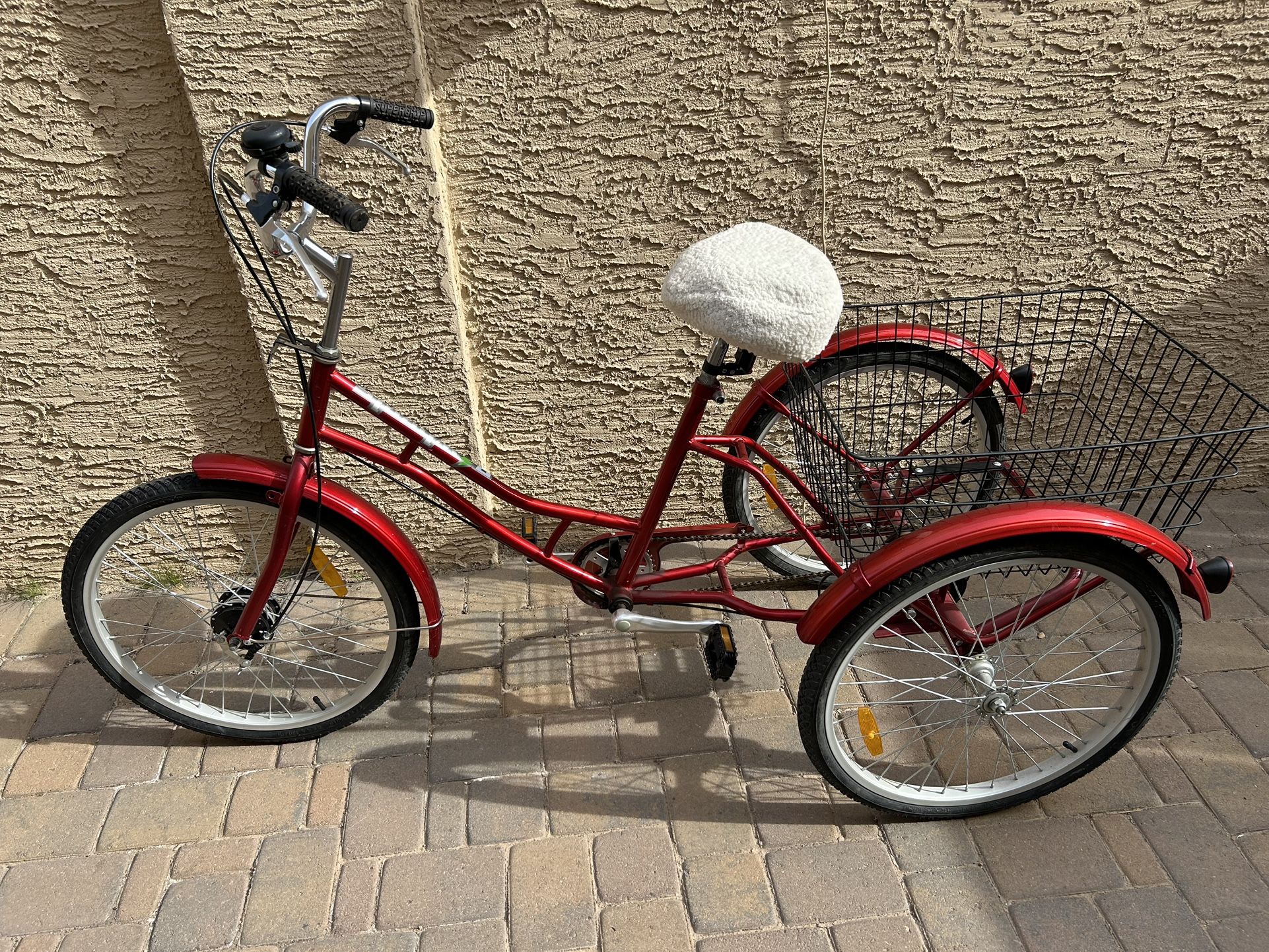 Adult Tricycle With Oversize Rear Basket And Front Drum Break