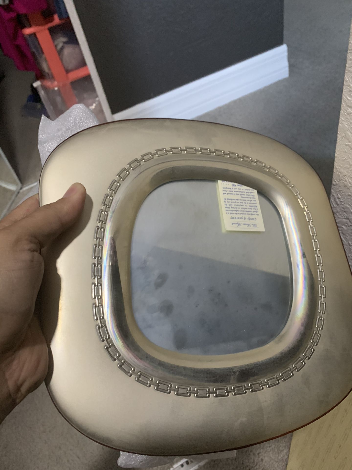 Vintage Mirror In Silver 925