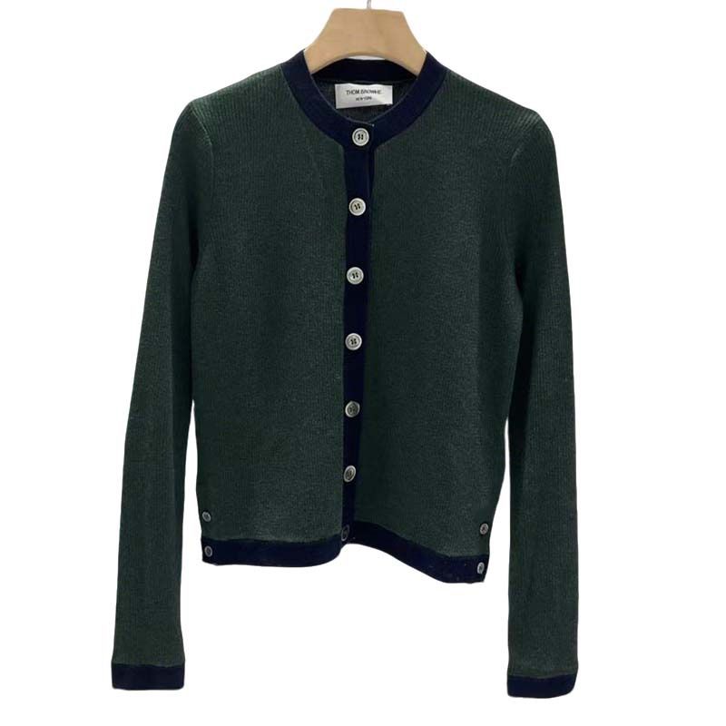 Thom Broame Green Wool Knitted Cardigan