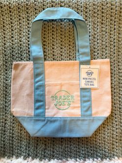 Trader Joe's Mini Pastel Canvas Tote Bag