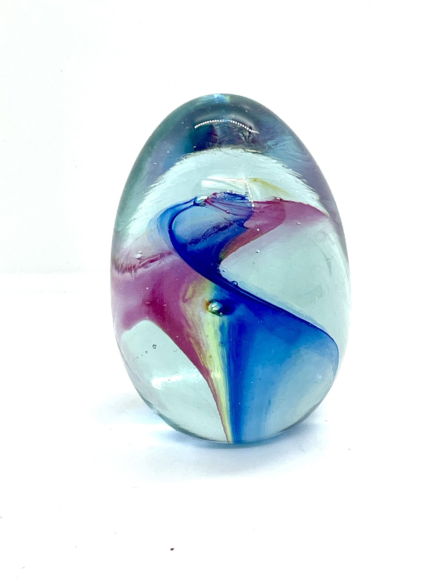 OBG Glass Egg Paperweight