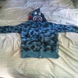Dark Blue Bape Hoodie 
