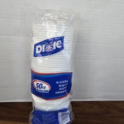 Dixie 50 Dome Drink-Thru Lids 10-16 oz Perfectouch & 12-20 oz Hot Cups White NEW