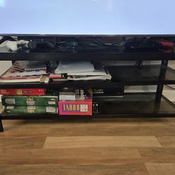 Glass TV stand.