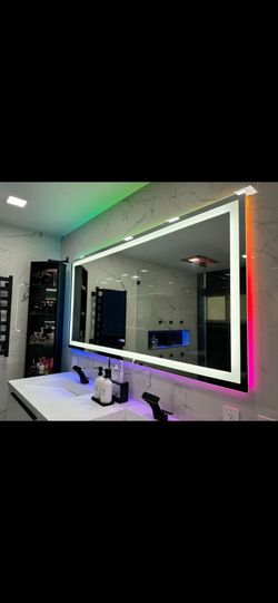 36x36 RGB multicolor LED bathroom mirror