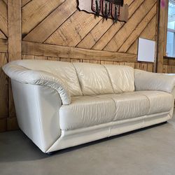 Cream Leather Sofa/delivery 