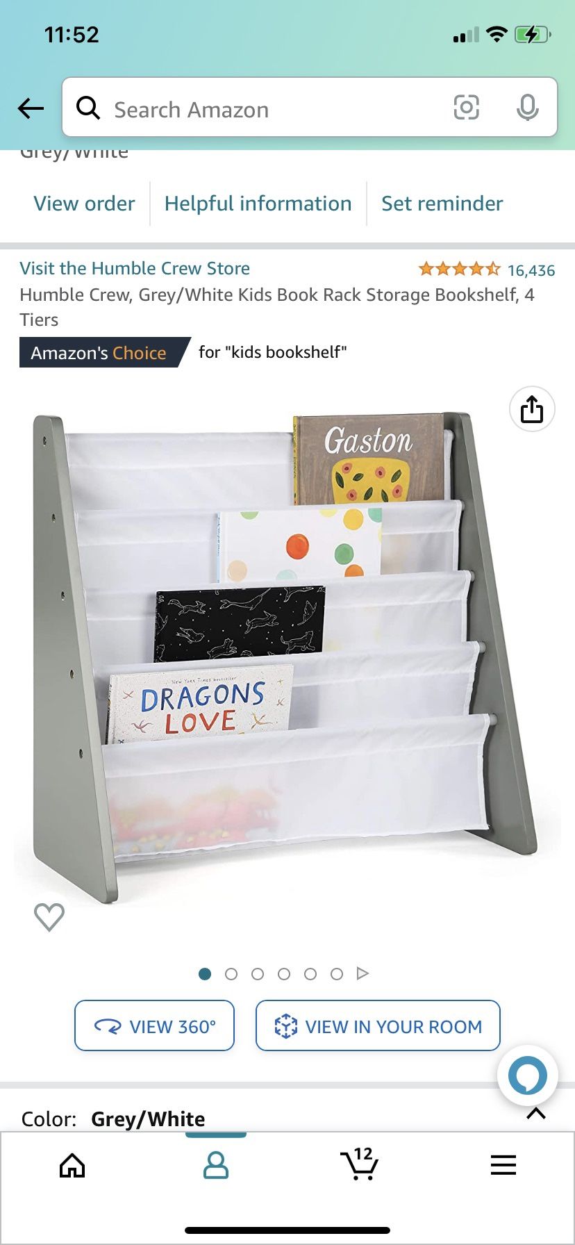 Kids Book Storage Shelf Rack Bookshelf 