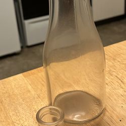 Vintage Clear Glass Small Dairy Milk Cream Bottle & Restaurant Mini Cream Bottle 