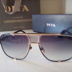 Dita Mach Five Authentic Gold Titanium Designer Luxury Sunglasses 