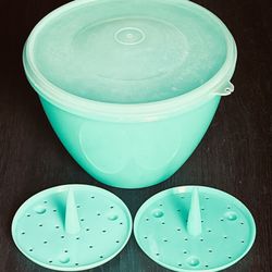 1960s Tupperware®️ Crisp-It™️ Lettuce Keeper, 2 Spikes