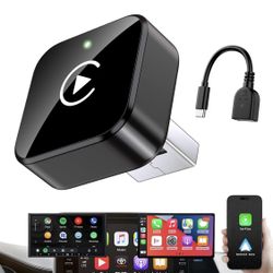 Wireless CarPlay Adapter 2025 Upgrade Mini Design, USB/USB-C Plug & Play Converts CarPlay to Wireless - Easy Use Fast Stable Connection Car Play for i
